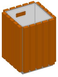 Урна для мусора металлическая в деревянной обрешетке