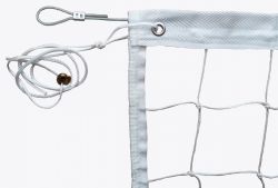 Сетка волейбольная трен. 9,5х1 м d=3,5 мм (оверлок, стропа, белая) с тросом и карманами для антенн Сетка волейбольная трен. 9,5х1 м d=3,5 мм (оверлок, стропа, белая) с тросом и карманами для антенн