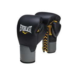 Перчатки тренировочные на шнуровке EVERLAST Pro Leather Laced (черный) Перчатки тренировочные на шнуровке EVERLAST Pro Leather Laced (черный)