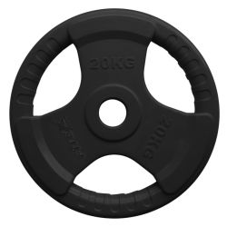 Диск олимпийский 20 кг обрезиненный черный с ручками V-SPORT LBH-20