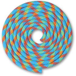 Скакалка гимнастическая INDIGO 3 м (утяжеленная) голубо-кораллово-лимонный