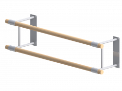 Хореографический (балетный) станок настенный двухрядный 1500 мм (сосна) СТ-101