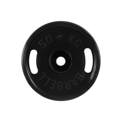 Диск обрезиненный с ручками 50кг, d=51мм (черный) MB Barbell MB-PltBS-50 Диск обрезиненный с ручками 50кг, d=51мм (черный) MB Barbell MB-PltBS-50