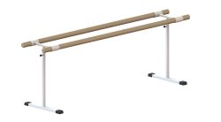 Переносной хореографический (балетный) станок с регулировкой высоты двухрядный с резиновыми накладками 2000 мм (бук) СТ-76