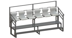 Трибуна однорядная на 6 мест (с подъемом ряда) СТ-386