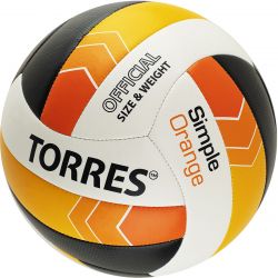 Мяч волейбольный TORRES Simple Orange №5 (ТПУ) разноцветный Мяч волейбольный TORRES Simple Orange №5 (ТПУ) разноцветный