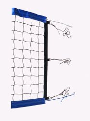 Сетка для пляжн. волейбола проф. 8,5х1 м d=3,5 мм (синий тент, черная) трос, бок. вставки Сетка для пляжн. волейбола проф. 8,5х1 м d=3,5 мм (синий тент, черная) трос, бок. вставки