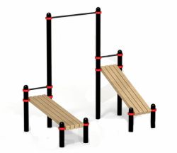 Турник уличный с лавками для пресса Воркаут ТС-37