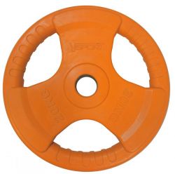 Диск олимпийский 20 кг обрезиненный цветной с ручкой V-SPORT LC-20