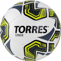 Мяч футбольный TORRES Striker №4 (ТПУ) бело-серо-желтый Мяч футбольный TORRES Striker №4 (ТПУ) бело-серо-желтый