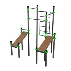 Воркаут (3 турника, шведская стенка, 2 наклонные скамьи) ZAVODSPORTA W221