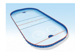 Хоккейная площадка 60х30 м стеклопластик 7 мм