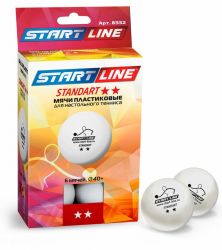 Мяч для настольного тенниса START LINE Standart 2* New (6 шт, бел.) Мяч для настольного тенниса START LINE Standart 2* New (6 шт, бел.)