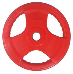 Диск олимпийский 25 кг обрезиненный цветной с ручкой V-SPORT LC-25