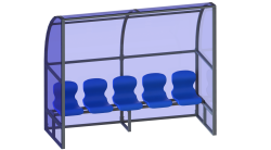 Скамейка для запасных игроков (5 мест, боковины закрыты) СТ-166