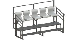 Трибуна однорядная на 5 мест (с подъемом ряда) СТ-383