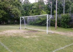 Ворота футбольные 5х2 м стальные d=76 мм стационарные со стаканами №2 (разборные)