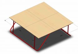 Батутная арена 3х3 м площадка-проход с опорами и настилом