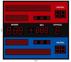 Табло для греко-римской и вольной борьбы 950x850 мм
