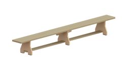 Скамейка гимнастическая "Стандарт" 2500х240х300мм (фанера 30 мм, дер. ножки) СТД-30