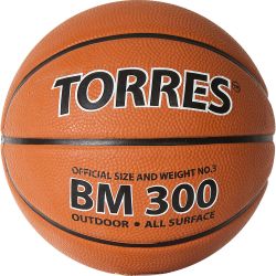 Мяч баскетбольный TORRES BM300 №3 (резина) Мяч баскетбольный TORRES BM300 №3 (резина)