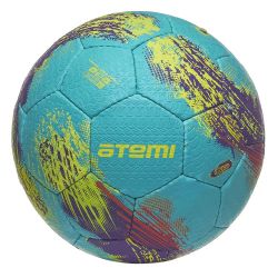 Мяч футбольный ATEMI GALAXY №5 (резина) зелено-желто-розовый