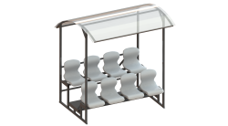 Трибуна 2-х рядная на 8 мест (с навесом из поликарбоната) СТ-246