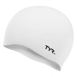 Шапочка для плавания TYR Wrinkle Free Silicone Cap (силикон) белый