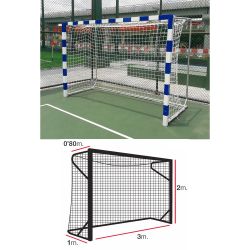 Сетка для гандбола/футзала EL LEON DE ORO 3х2 м d=4 мм, яч. 100х100 мм (глуб. 0,8/1) полипропилен, белая