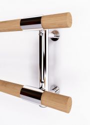 Хореографический (балетный) станок настенный двухрядный 1500 мм М22 (нержавеющая сталь) сосна