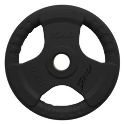Диск олимпийский 15 кг обрезиненный черный с ручками V-SPORT LBH-15