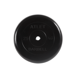 Диск обрезиненный Атлет 25 кг, d=26 мм (черный) MB Barbell MB-AtletB26-25
