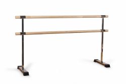 Станок хореографический (балетный) переносной двухрядный "Профи" с резиновыми накладками (нержавеющая сталь) бук