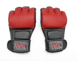 Перчатки ММА профи L, M (кожа) красные