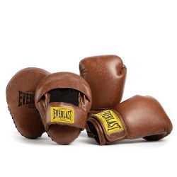Набор перчатки + лапы EVERLAST 1910 PU (коричневый) Набор перчатки + лапы EVERLAST 1910 PU (коричневый)