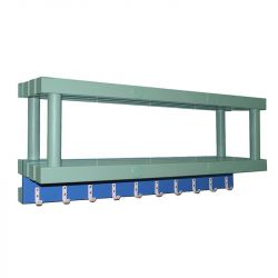 Полка навесная с крючками для полотенец 100х25х32см