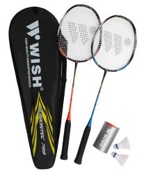 Набор для бадминтона WISH Fusiontec 799K (2 ракетки) синий/оранжевый