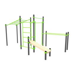 Воркаут (рукоход, швед. стенка, 2 переклад., переклад. верт., накл. скамья, брусья) ZAVODSPORTA W237