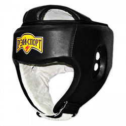 Шлем боксерский с закрытым верхом БОЕЦ-3 (кожа) черный