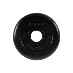 Диск обрезиненный Атлет 5 кг, d=51 мм (черный) MB Barbell MB-AtletB51-5 Диск обрезиненный Атлет 5 кг, d=51 мм (черный) MB Barbell MB-AtletB51-5