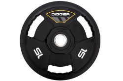 Диск олимпийский полиуретановый 3-х хватовый HASTTINGS Digger HD51C3A 15 кг