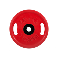 Диск обрезиненный с ручками 25кг, d=51мм (цветной) MB Barbell MB-PltCS-25