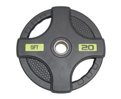 Диск олимпийский обрезиненный с двумя хватами Original FitTools FT-2HGP 20 кг