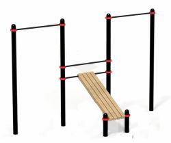 Турник уличный двойной с лавкой для пресса Воркаут ТС-20