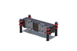 Горизонтальная гимнастическая скамья с двумя раздвижными антивандальными измерителями 108 мм