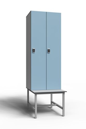 Шкаф для раздевалок ЛДСП 1-2 на скамье-подставке (2 секции) 1550х864х500 мм#4