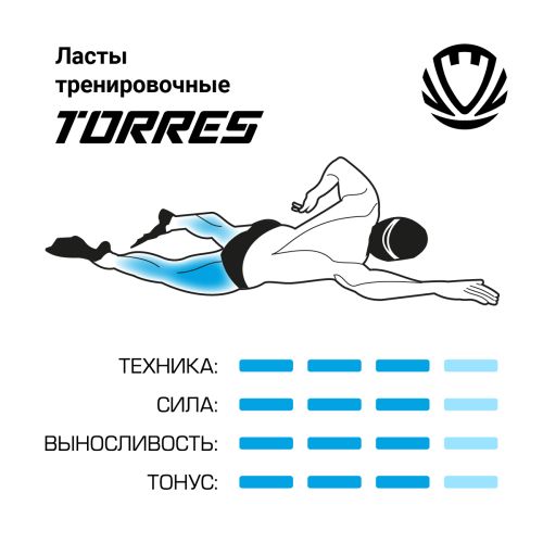 Ласты TORRES F02 (черно-серые)#8 Ласты TORRES F02 (черно-серые)#8