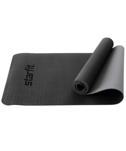 Коврик для йоги и фитнеса STARFIT FM-201 TPE 183x61х0,4 см (черный/серый)