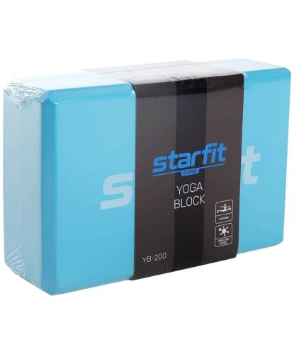 Блок для йоги STARFIT Core YB-200 EVA 22,5х15 см (синий пастель)#5