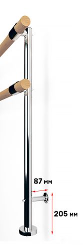 Кронштейн для хореографического (балетного) станка напольный пристенный двухрядный (нержавеющая сталь)#3 Кронштейн для хореографического (балетного) станка напольный пристенный двухрядный (нержавеющая сталь)#3